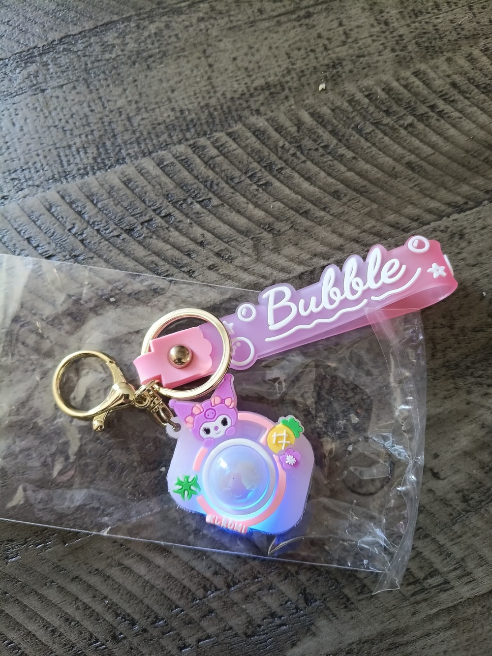 Kids Bubble Pink Camera Keychain Bag Charm